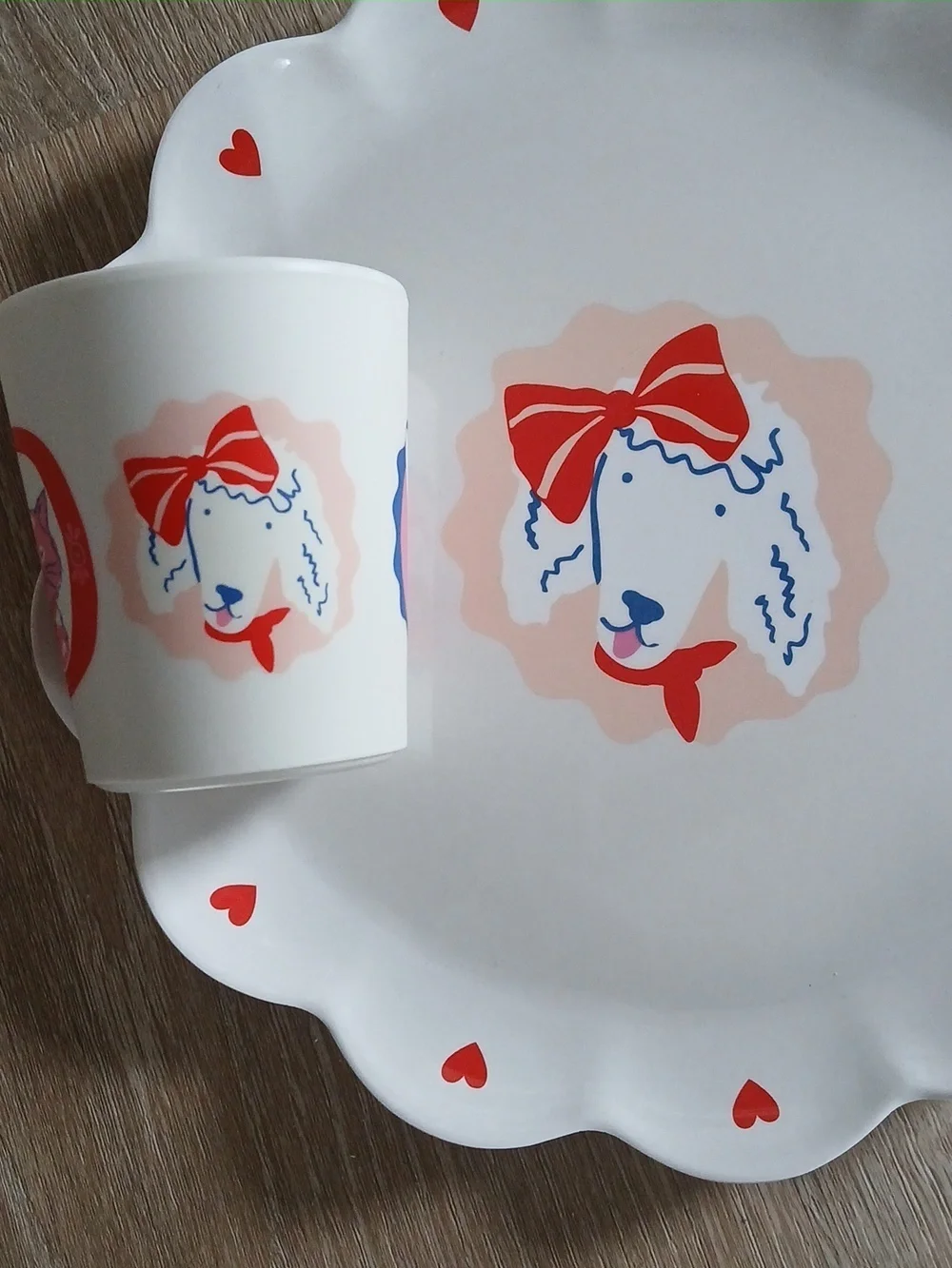 Pillowfort Set of 2 A Target Plate & Cup Bamboo Melamine BPA Pet Faces